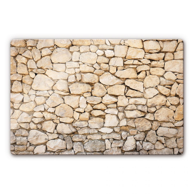 Glasbild Mauer 01