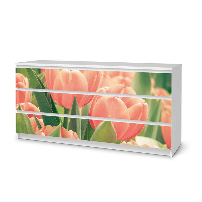 Möbelfolie IKEA Malm Kommode 6 Schubladen (breit) - Tulips for You- Bild 1