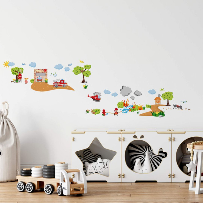 Wandtattoo Set Fire Department