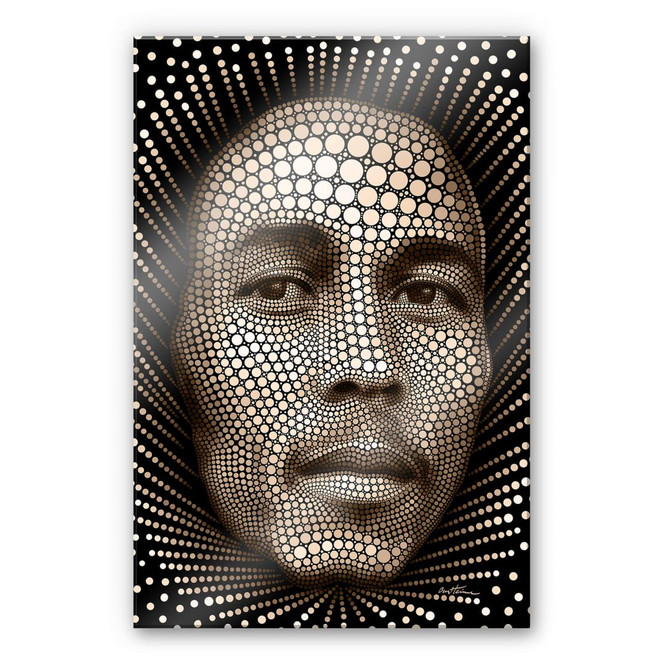 Acrylglasbild Ben Heine - Circlism: Bob Marley