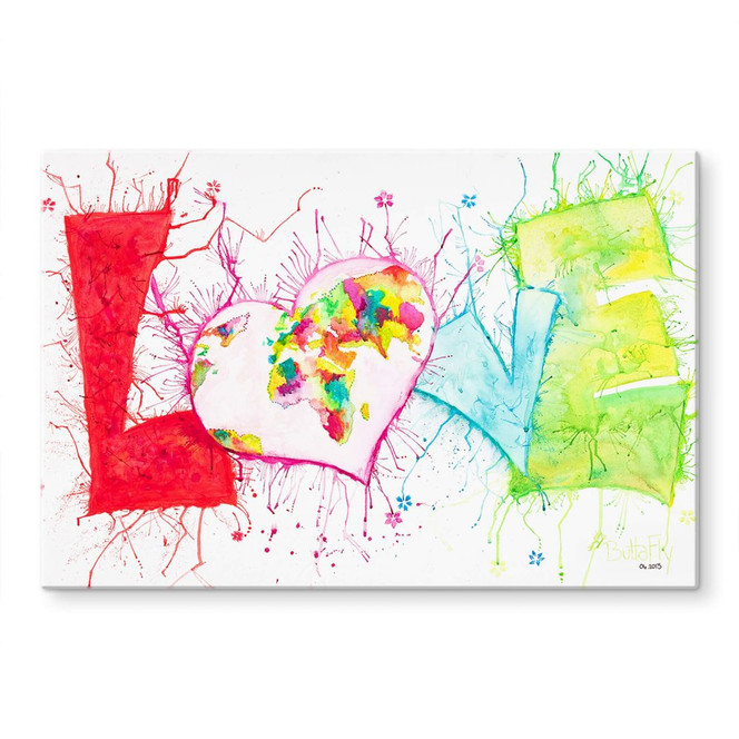 Glasbild Buttafly - Love