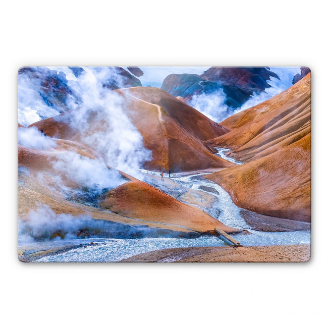 Glasbild Vulkanisches Bergland Islands