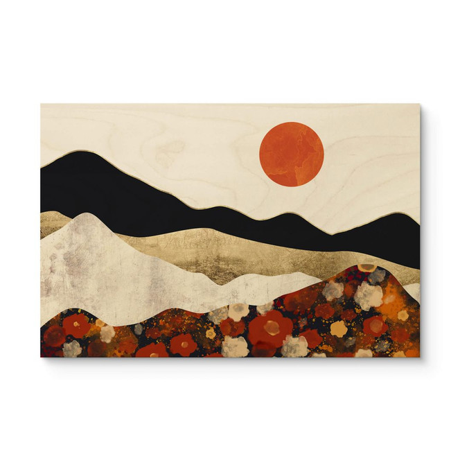 Holzbild Herbstliche Berglandschaft - SpaceFrog Designs