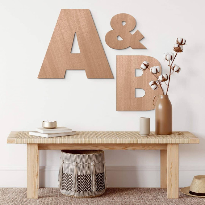 Holzbuchstaben Mahagoni - Einzelbuchstaben Futura