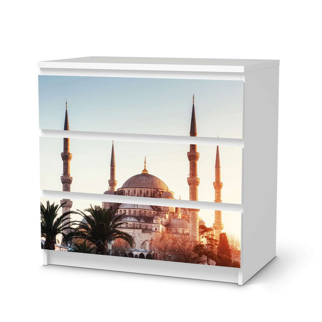 Klebefolie IKEA Malm Kommode 3 Schubladen - Blue Mosque- Bild 1
