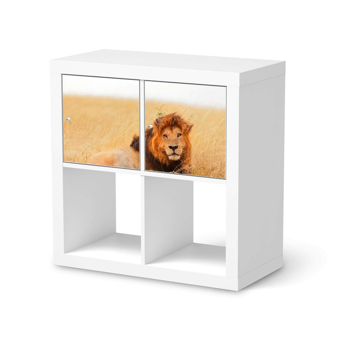 Möbel Klebefolie IKEA Expedit Regal 2 Türen (quer) - Lion King- Bild 1
