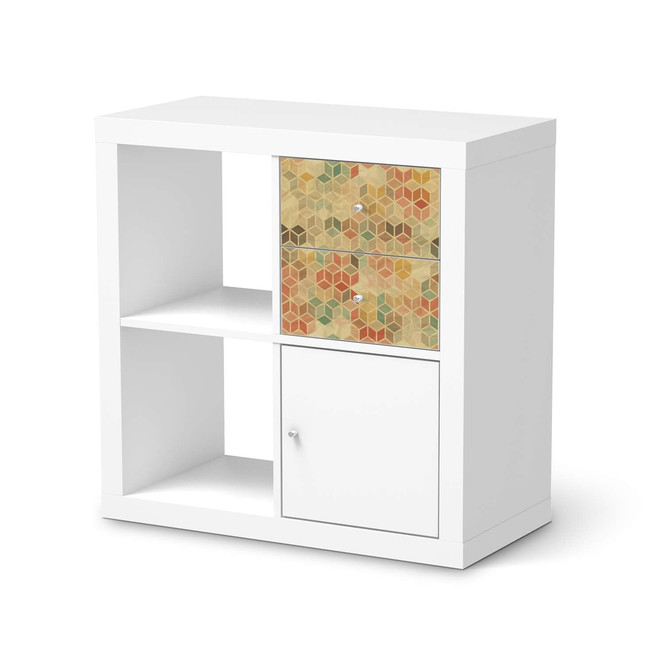 Möbelfolie IKEA Kallax Regal Schubladen - 3D Retro- Bild 1