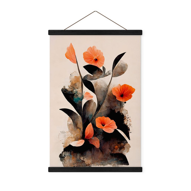 Stoffbild Korallenrote Mohnblumen - Treechild