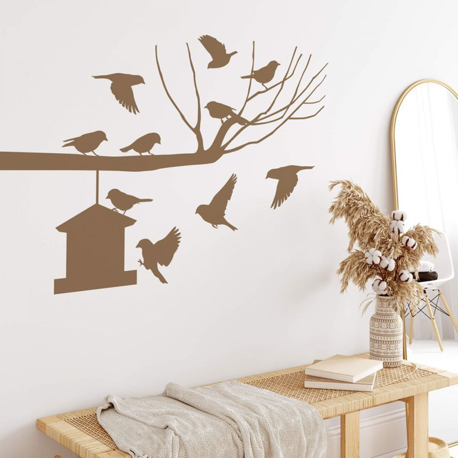 Wandtattoo Ast mit Vogelhaus