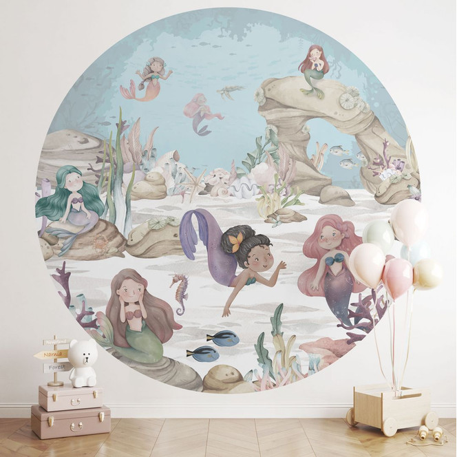 Fototapete Magisches Unterwasserreich der Meerjungfrauen - Oliver Robins - Rund - Selbstklebend/Vlies