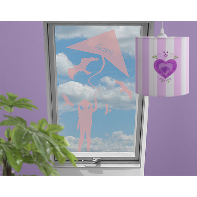 Folienfarbe in Wohnansicht: Romantic Rose - Glasdekor Wunschtext Mein erster Drachen