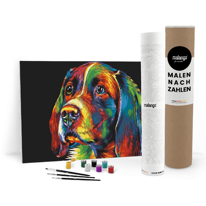 Malen nach Zahlen Leinwandbild - Hund Hannibal