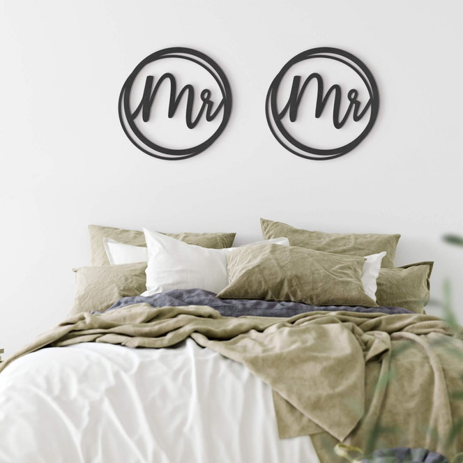 MDF Schriftzug Hochzeit Mr and Mr