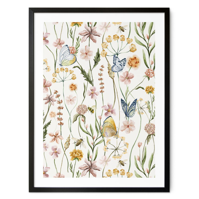 Poster Frühlingswiese mit Schmetterlingen - UN Designs