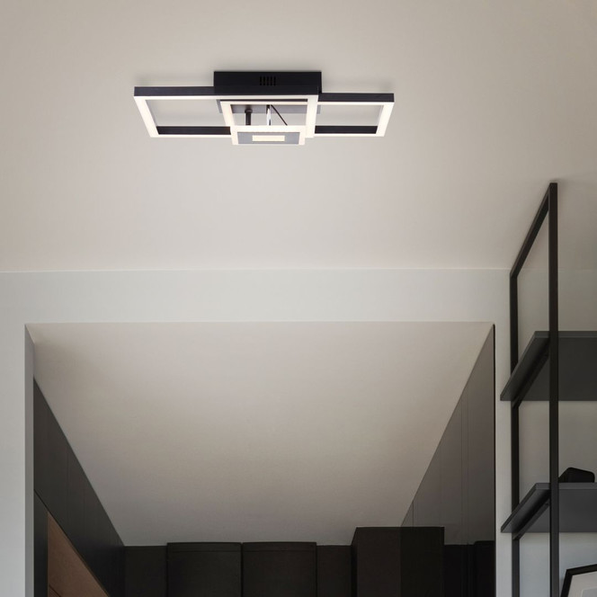 Deckenleuchte Chloe, schwarz, 40 x 40 cm, Metall LED-Deckenleuchte, dimmbar