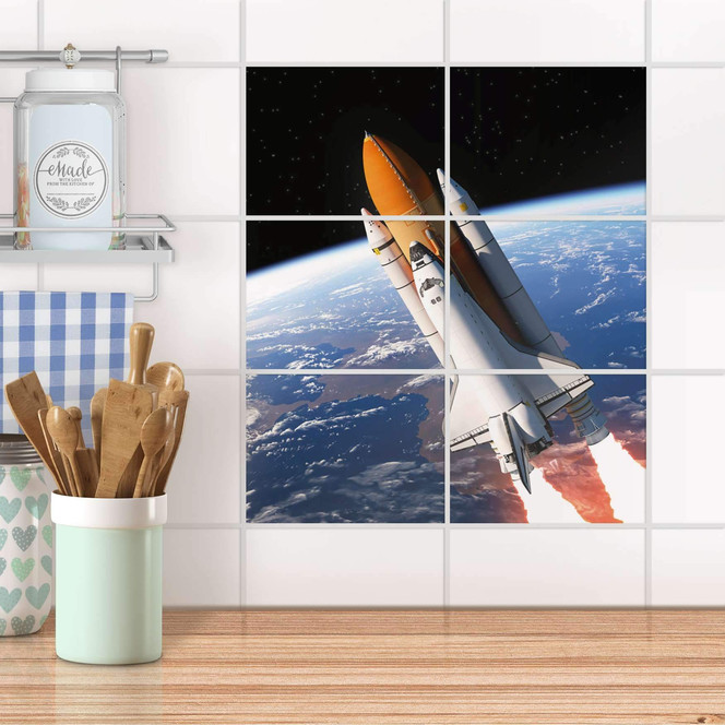 Fliesenfolie quer - Space Traveller