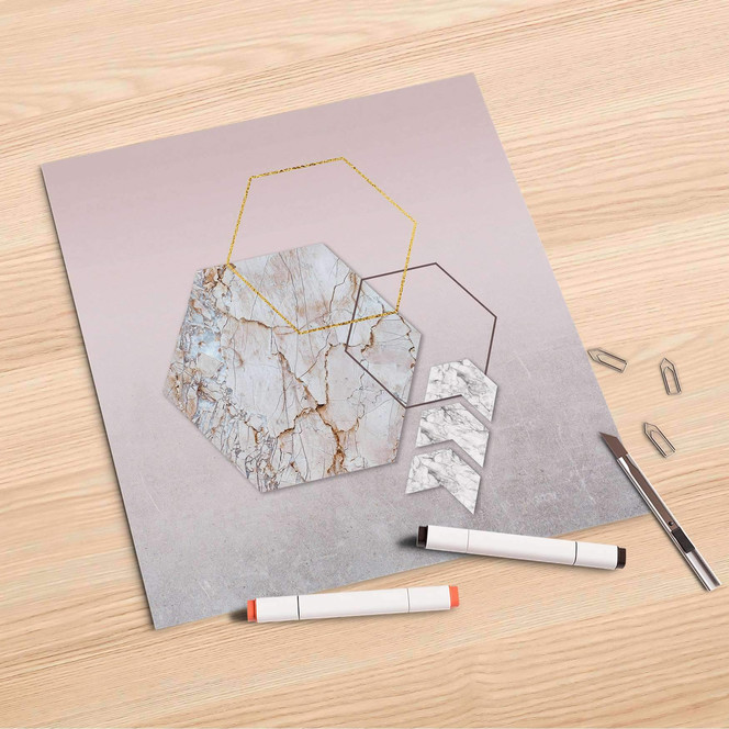 Folienbogen (30x30cm) - Hexagon- Bild 1