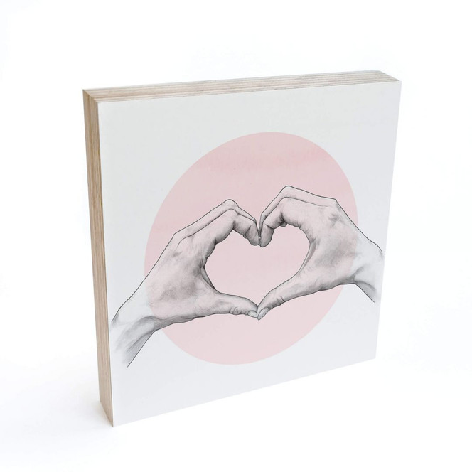 Holzbild zum Hinstellen - Graves - Heart in Hand - 15x15cm - Bild 1