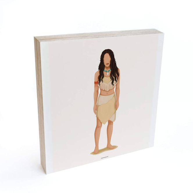 Holzbild zum Hinstellen - Tohmé - Pocahontas - 15x15cm - Bild 1
