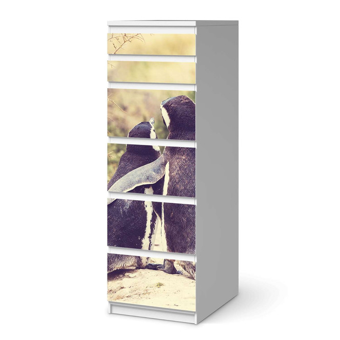 Klebefolie IKEA Malm Kommode 6 Schubladen (schmal) - Pingu Friendship- Bild 1