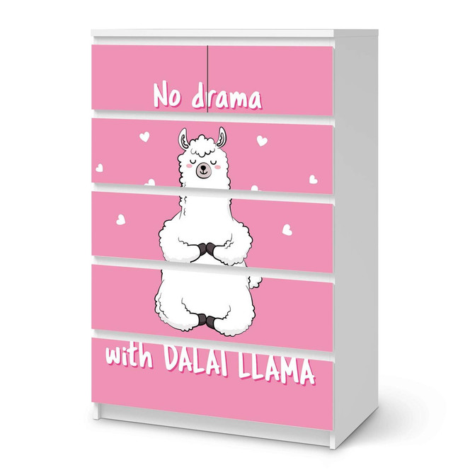 Möbel Klebefolie IKEA Malm Kommode 6 Schubladen (hoch) - Dalai Llama- Bild 1