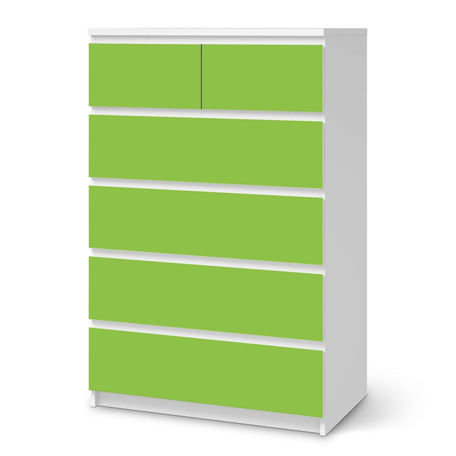 Möbel Klebefolie IKEA Malm Kommode 6 Schubladen (hoch) - Hellgrün Dark- Bild 1