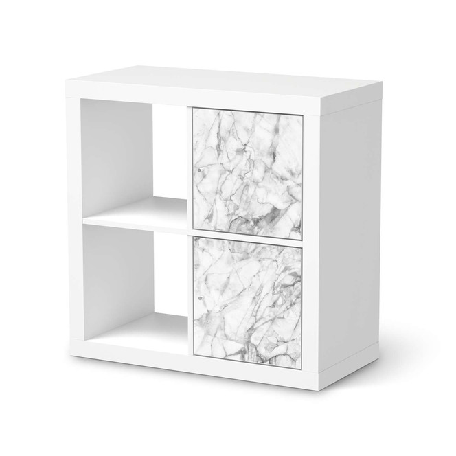 Möbelfolie IKEA Kallax Regal 2 Türen (hoch) - Marmor weiss- Bild 1