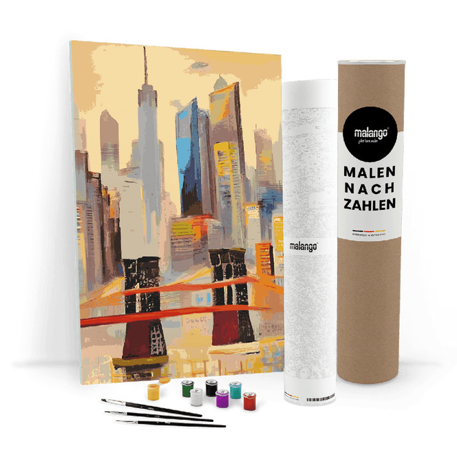 Malen nach Zahlen Leinwandbild - New York Skyline abstrakt