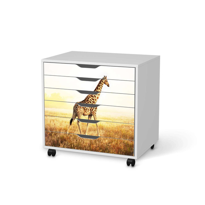 Möbelfolie IKEA Alex Rollcontainer 6 Schubladen - Savanna Giraffe- Bild 1