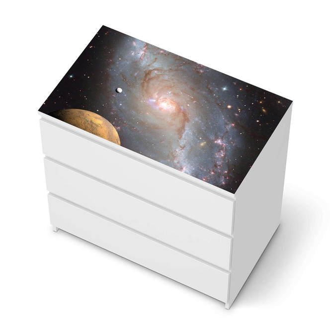 Möbelfolie IKEA Malm Kommode 3 Schubladen oben - Milky Way- Bild 1