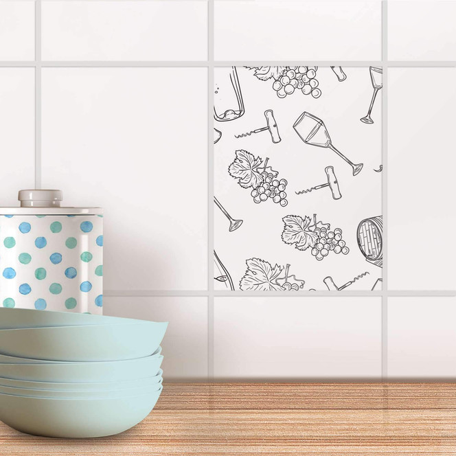 Fliesensticker - Vino