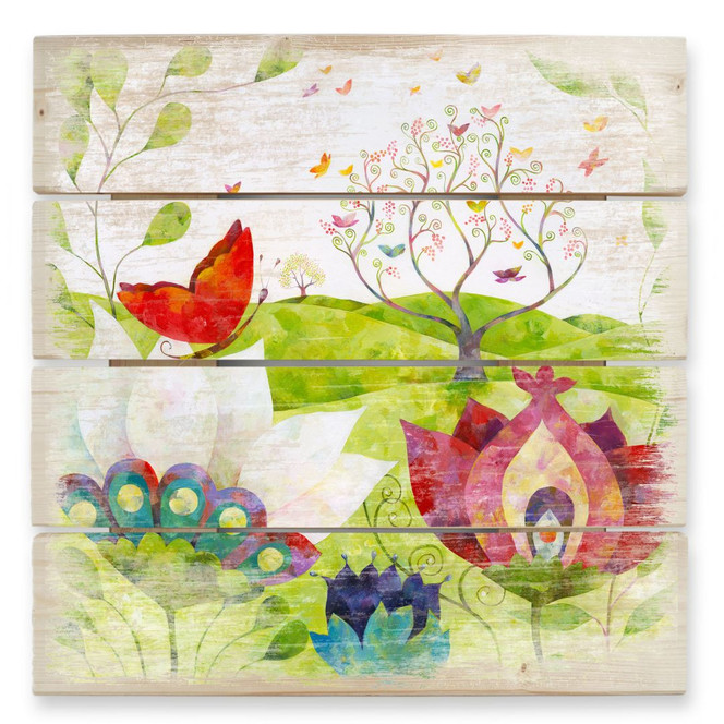 Holzbild Blanz - Sommerwiese - 40 x 41.5 cm