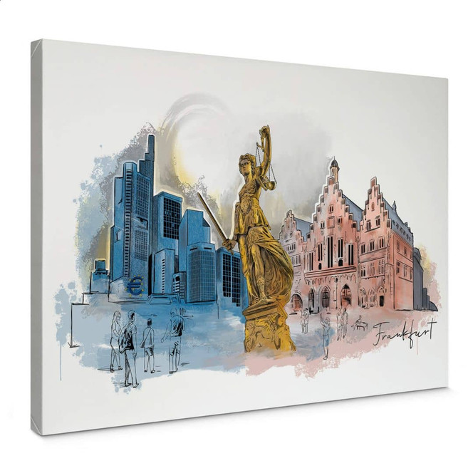 Leinwandbild Love your City - Frankfurt
