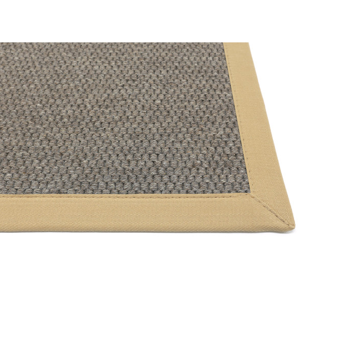 Saba Wollweb 5cm Bordürenteppich Rechteck Wunschmass in Stone