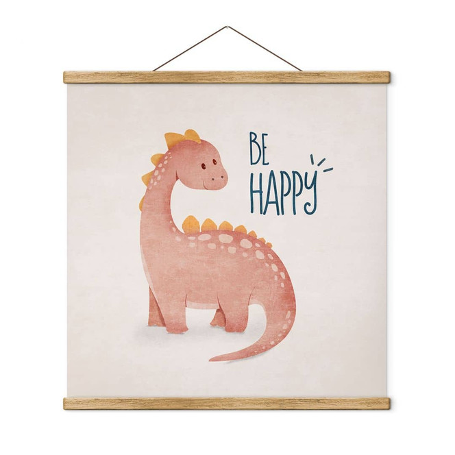 Stoffbild Dino Be Happy - Brachiosaurus - Tunaboylu - Quadratisch