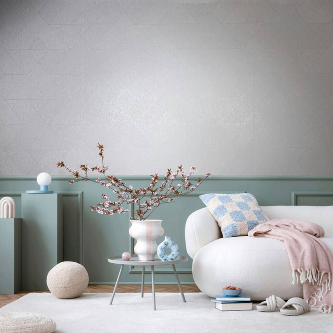 Vliestapete Dreiecke, Geometrisch Grafisch Geometrisch in Weiss