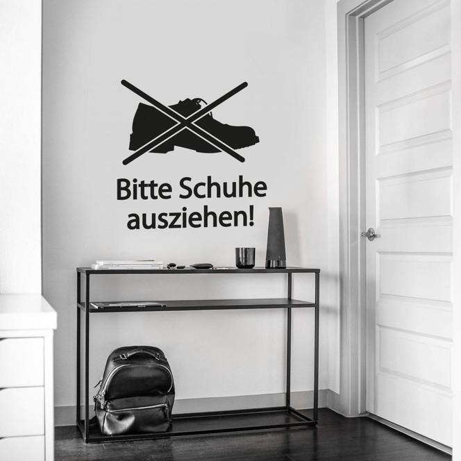 Wandtattoo Bitte Schuhe ausziehen 1