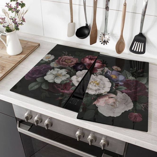 Herdabdeckplatte Blumen Stillleben im Redouté-Stil - Bloomery Decor