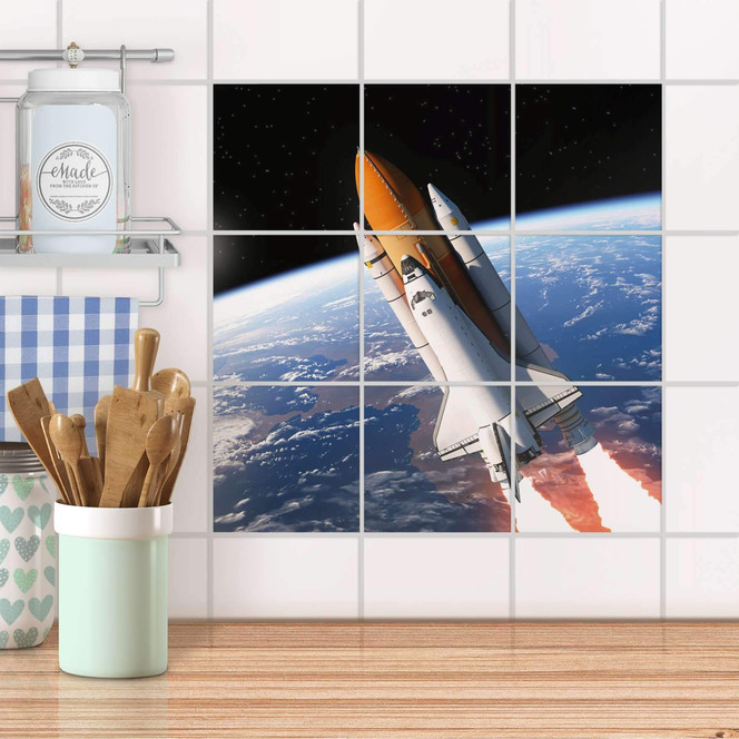 Klebefliesen - Space Traveller - 9er Set