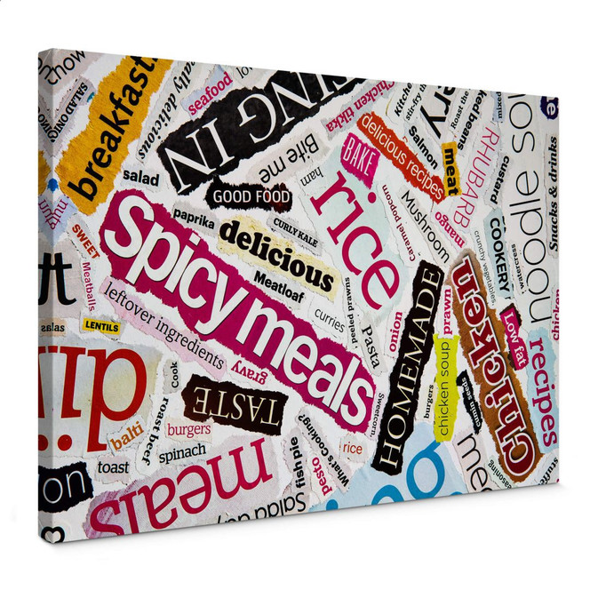 Leinwandbild Schnipselcollage mit Geschmack