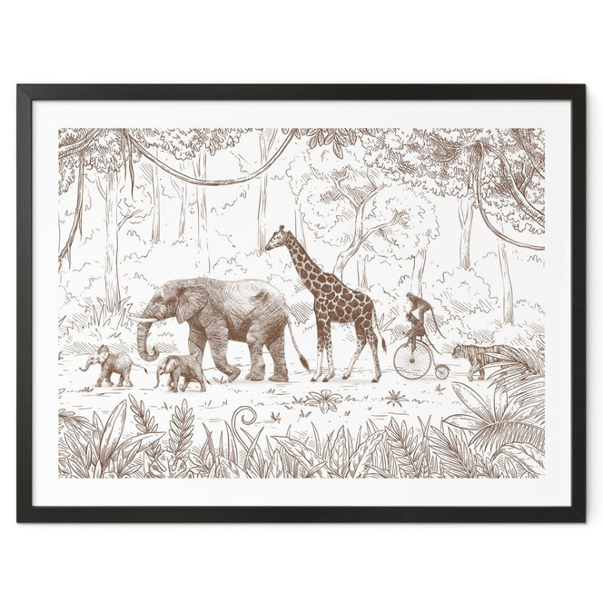 Poster Dschungel-Parade mit Tieren - Kikki Belle