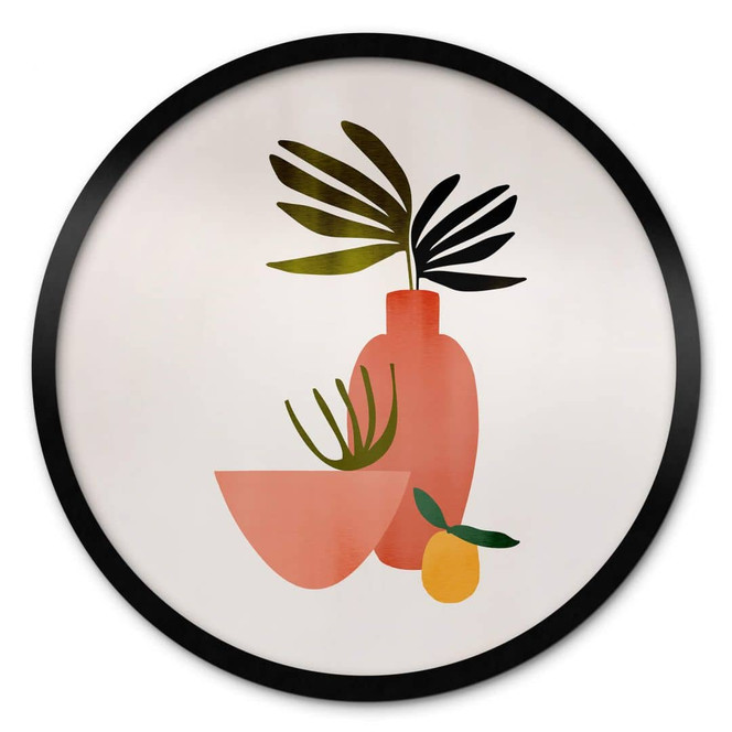 Poster Kubistika - Saftige Zitrone - Rund