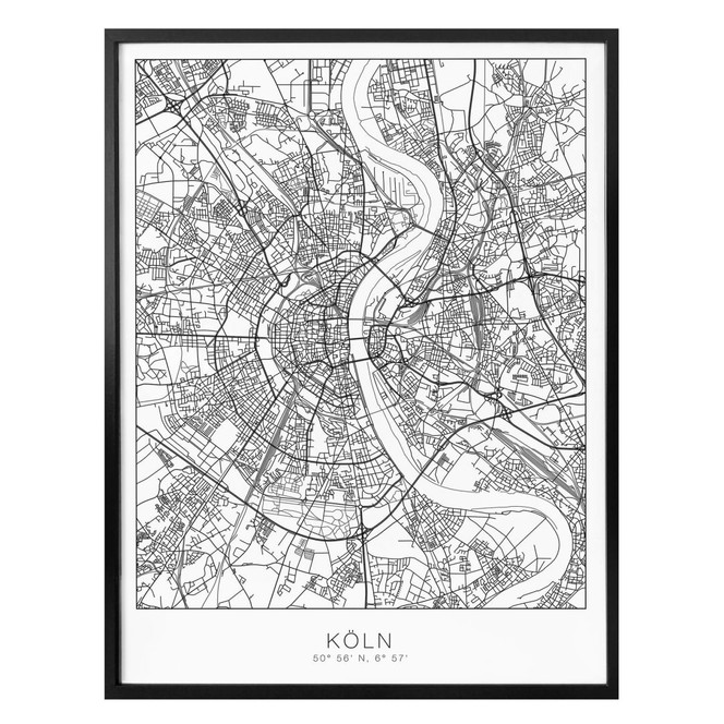 Poster Stadtplan Köln