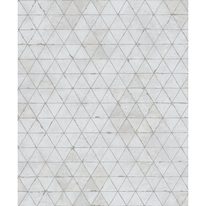 Vliestapete mit kleinen Dreiecken weiss, beige Grafisch