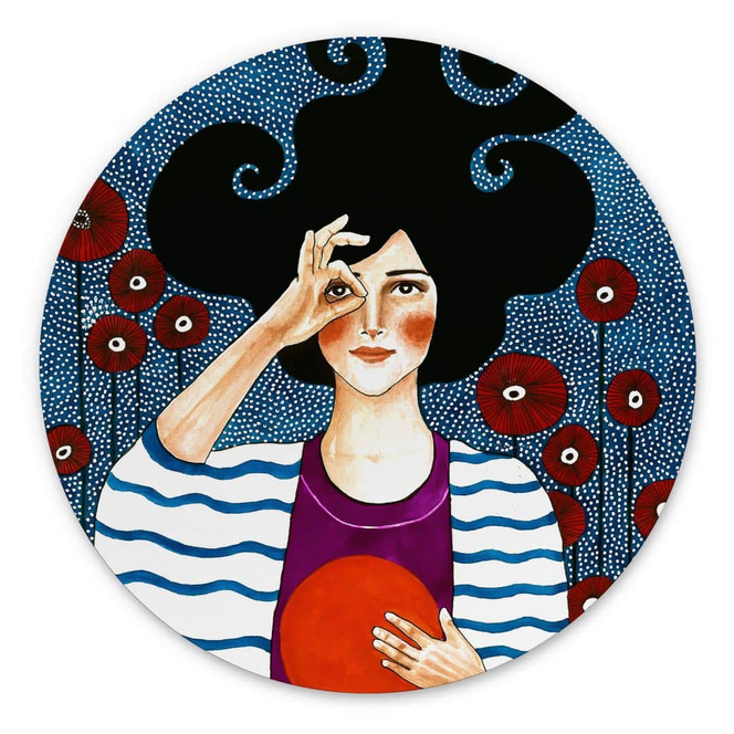 Wandbild Moment des Trostes - Alu-Dibond Rund - Hülya