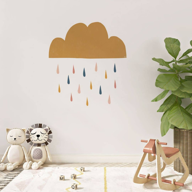 Wandtattoo Fröhlicher regen in Pastelltönen - Kinderzimmer Dekoration - Lisboa
