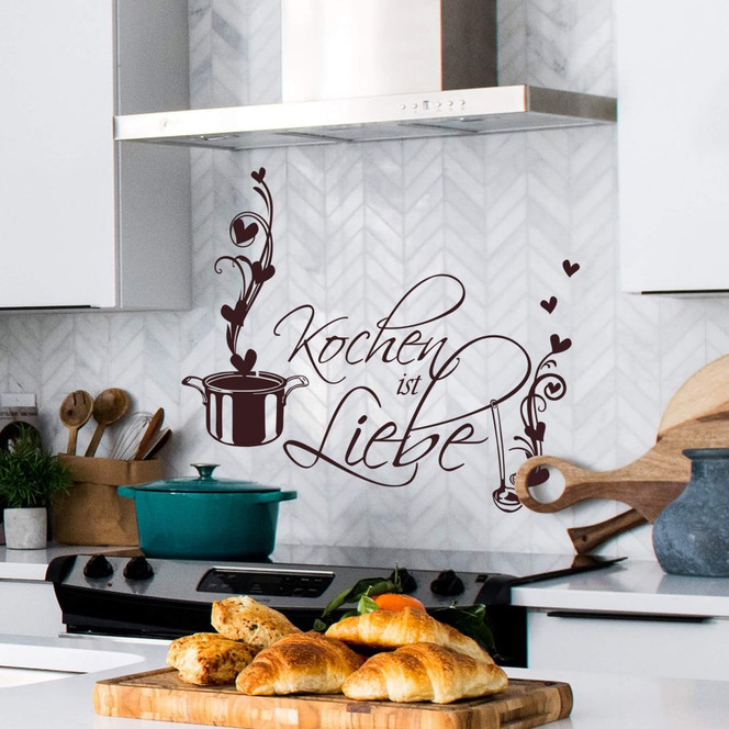 Wandtattoo Kochen ist Liebe