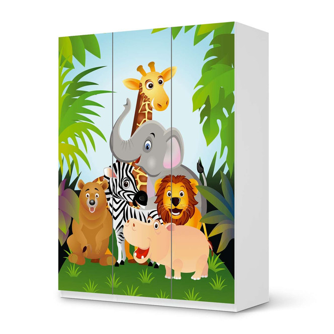 Folie IKEA Pax Schrank 201cm Höhe - 3 Türen - Wild Animals- Bild 1