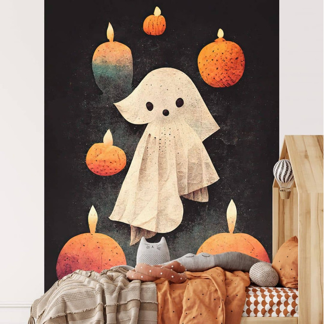 Fototapete Kleiner Geist im Kerzenschein - Kinderzimmertapete - Treechild