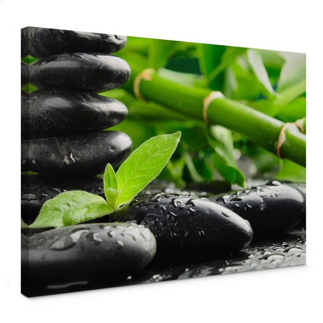 Leinwandbild Black Zen Stones